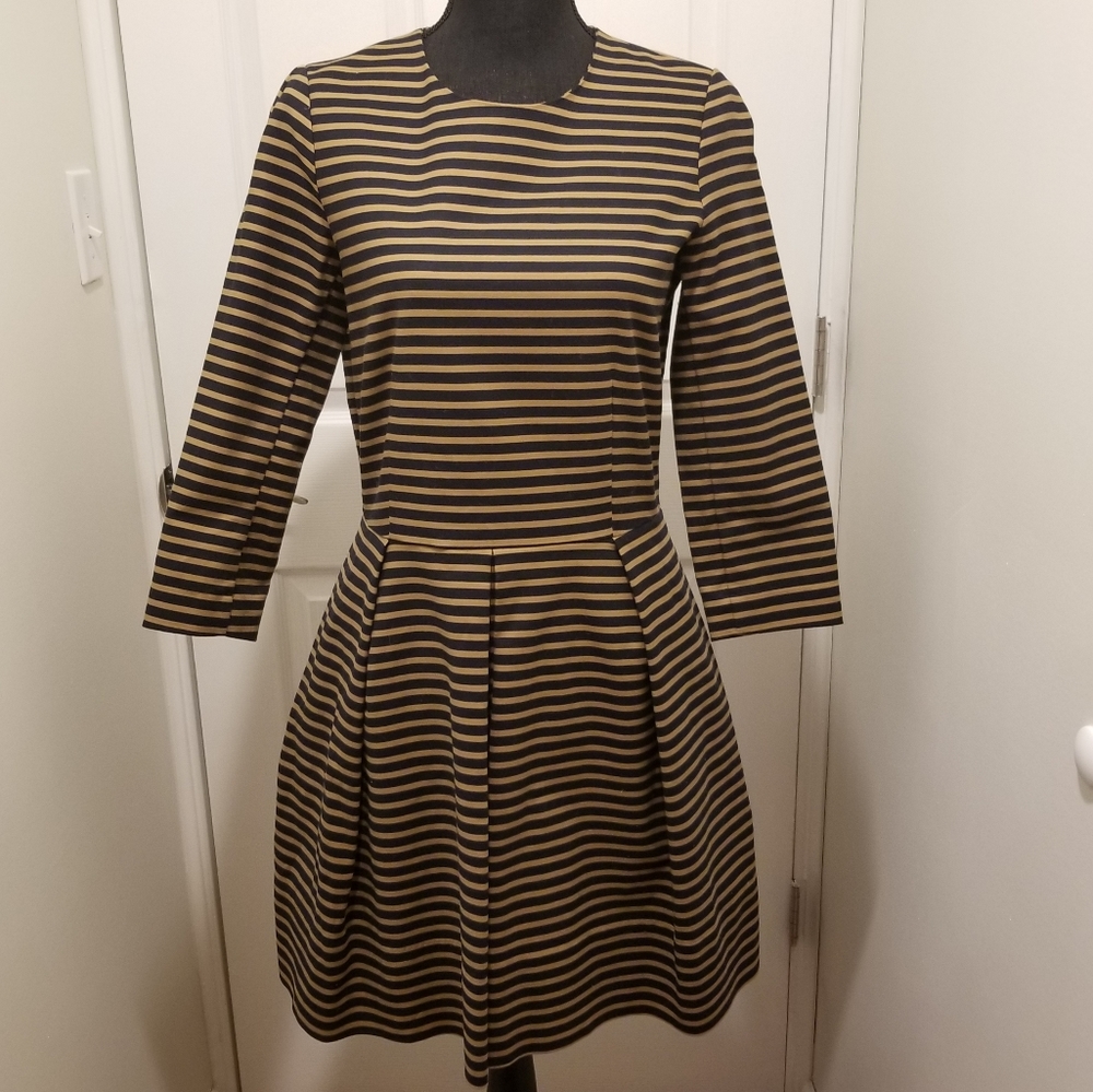 Gap dress.. pleated with horizontal stripe Size 8